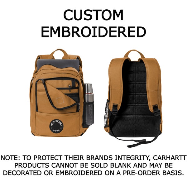 Custom Embroidered Carhartt ® Foundry Series Backpack, your text, art or logo embroidered. "No Digitizing Fee"