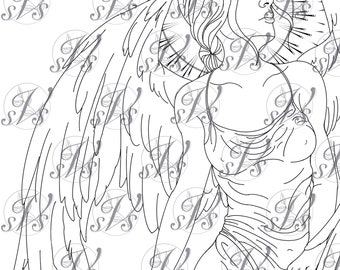 Adult Coloring Page. Angel