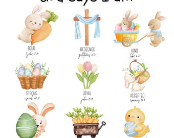 God Says I Am digital download PNG, Happy Easter, Kids Easter PNG, Christian Easter PNG