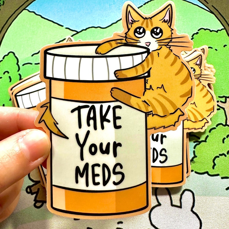 Cute Orange Tabby Cat Vinyl Sticker for Laptops, Water Bottles and ...