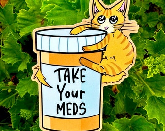 Cute Cats in Bottle Vinyl Sticker for Laptops, Water Bottles and ...
