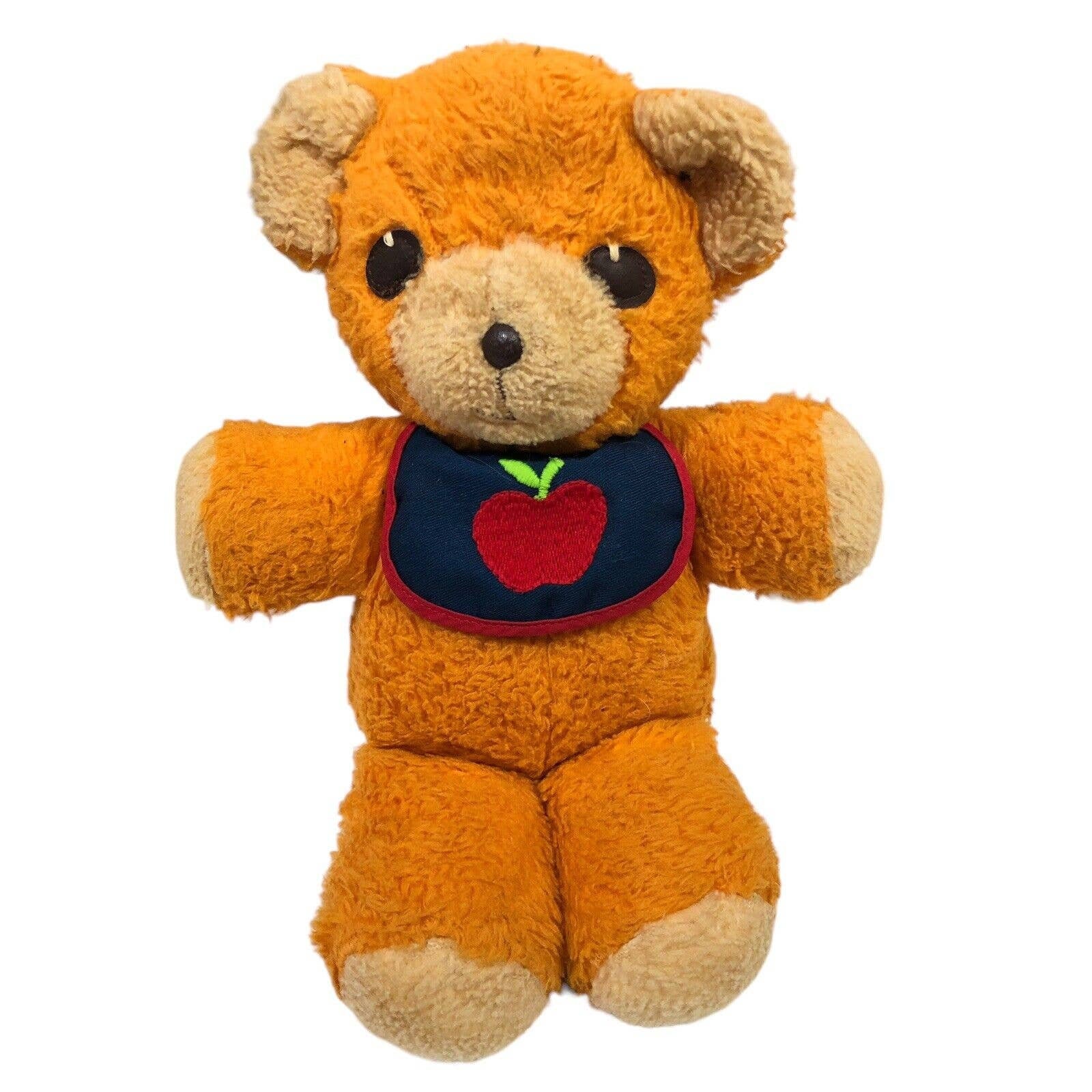 Vintage Plush Fisher Price 1975 Squeaker Orange Freddy Teddy Bear
