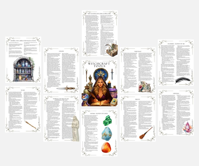 Witchcraft Tools Grimoire Pages: Book of Shadows (PDF Download) image 13