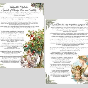 Aphrodite Goddess Greek Mythology, Grimoire Pages Printable image 6