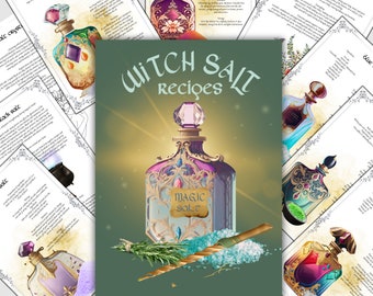 Witch Salt,  18 Pages, Witchcraft Grimoire Pages, Water Rituals, Book of Shadow, Baby Witch