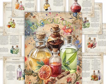 Magical Oils, Witchcraft Grimoire Pages, Oil ritual, Book of Shadow