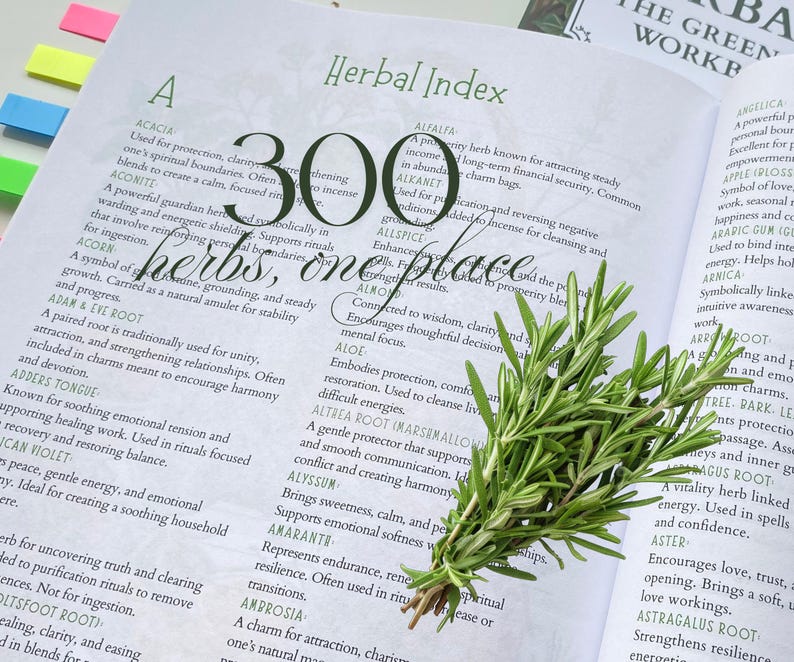 HERBAL MAGIC: The Green Witch’s Guide Workbook & Journal 350 Pages immagine 13