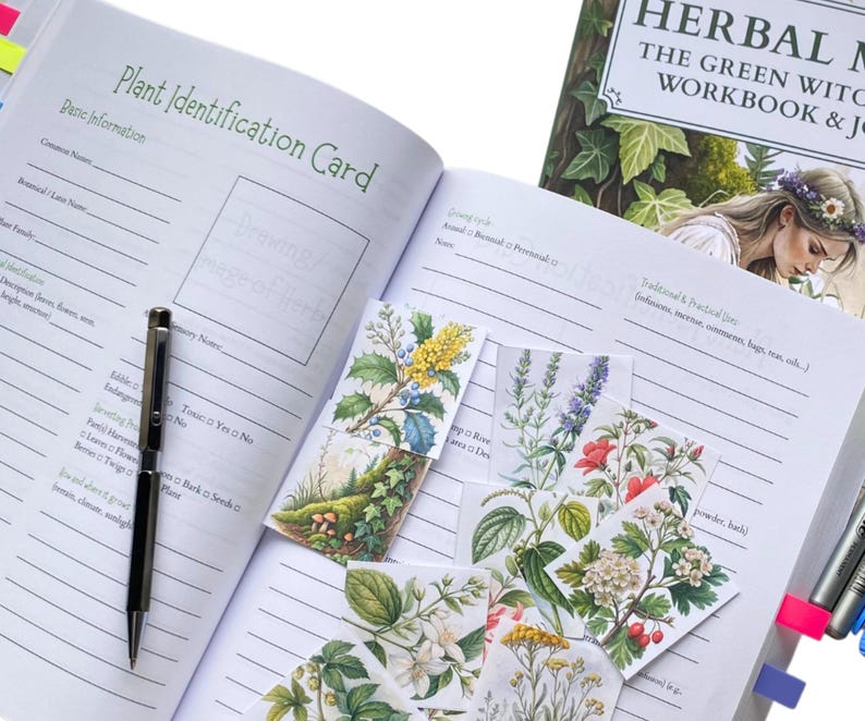 HERBAL MAGIC: The Green Witch’s Guide Workbook & Journal 350 Pages immagine 9