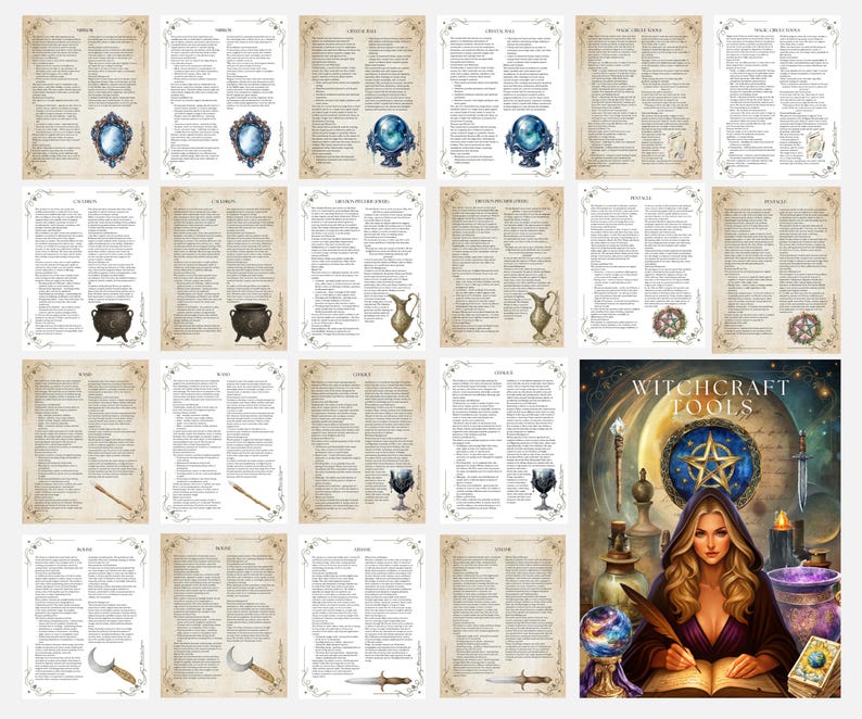 Witchcraft Tools Grimoire Pages: Book of Shadows (PDF Download) image 17