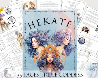 Hekate Triple Goddess, 35 pagina's Hecate, Witchcraft Grimoire, Book of Shadow