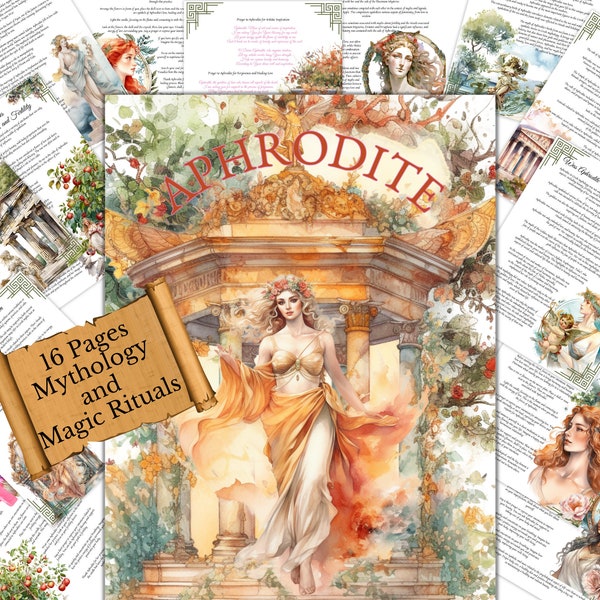 Aphrodite Goddess Greek Mythology, Grimoire Pages Printable