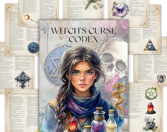 Witch’s Curse Codex, Printable Grimoire, Hexes • Energy Protection • Magical Ethics