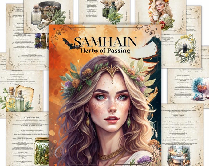 Featured listing image: Samhain Herbal Grimoire  Witchy Ritual,  Intuitive Herbal Magic PDF
