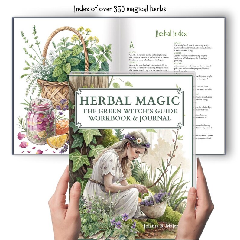 HERBAL MAGIC: The Green Witch’s Guide Workbook & Journal 350 Pages immagine 17