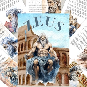 Zeus Greek God, Greek Mythology, Printable PDF