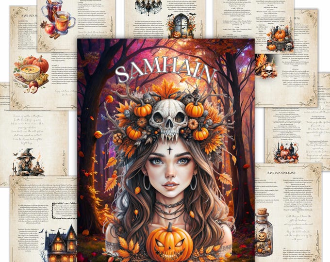 Featured listing image: Samhain Sabbat Guide: Wiccan Spells, Rituals, Recipes (Printable)