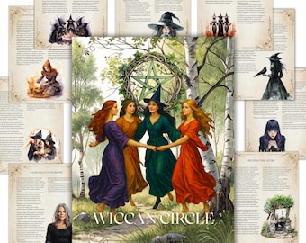 Wiccan Circle Grimoire Pages | Witchcraft Ritual Guide Book of Shadows | Wicca Printable Journa