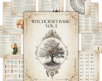 Brujería Básica Vol. I – PDF Imprimible / Mitologías, Runas, Quiromancia, Herramientas Mágicas