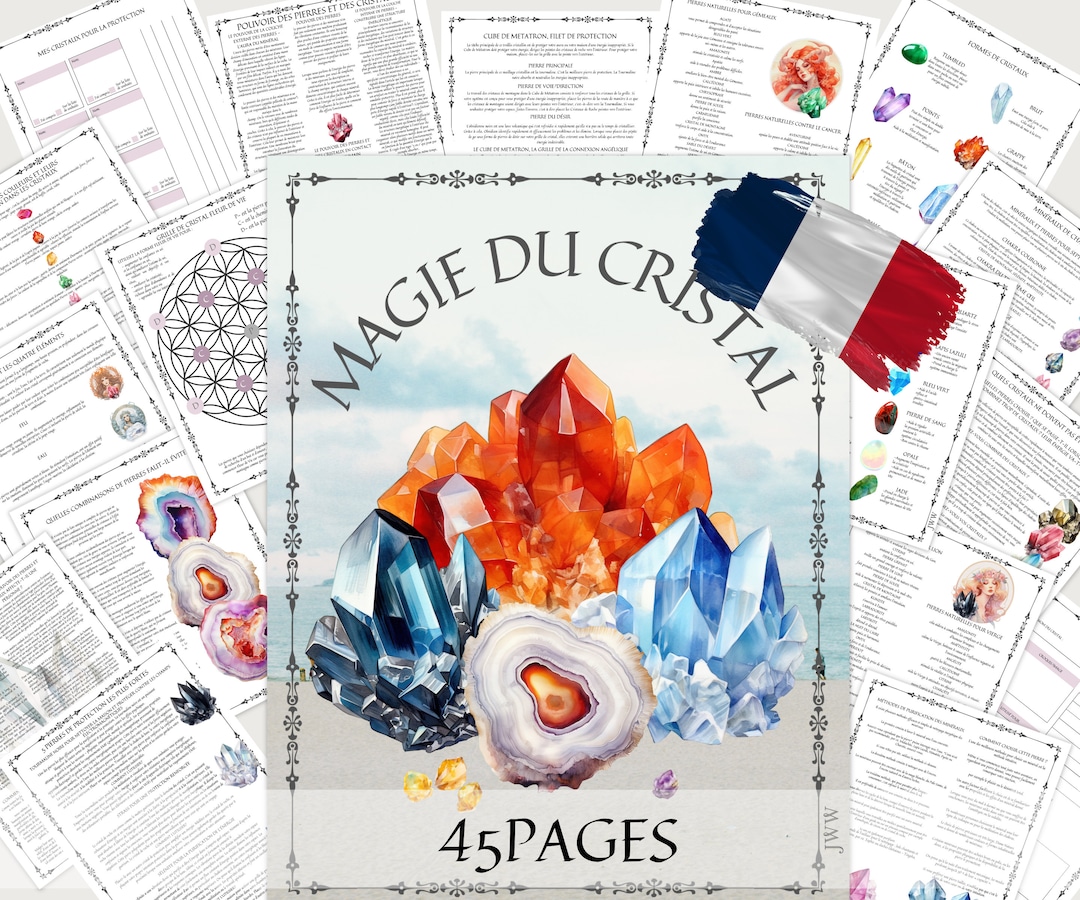 45 Pages Crystal Magic, Pages De Grimoire Imprimables Crystal Grid