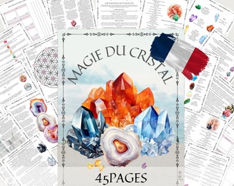 Crystal Magic Grimoire Pages: Crystal Grid Guide (PDF Download, A4/8.5x11in, French Edition)