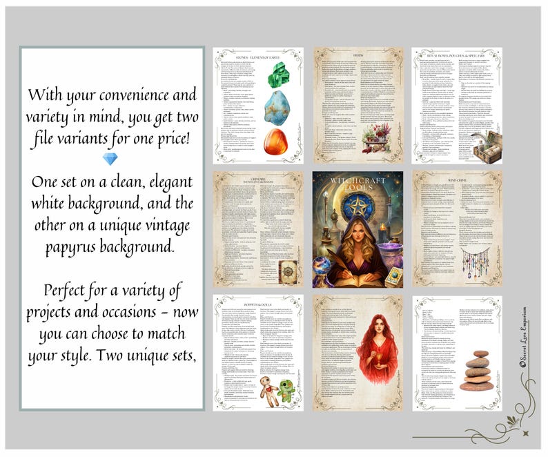Witchcraft Tools Grimoire Pages: Book of Shadows (PDF Download) image 3