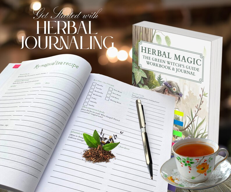 HERBAL MAGIC: The Green Witch’s Guide Workbook & Journal 350 Pages immagine 18