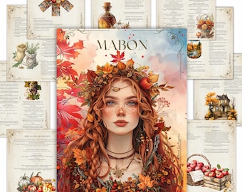 Mabon Sabbat Grimoire Pages | Autumn Equinox Rituals (PDF)