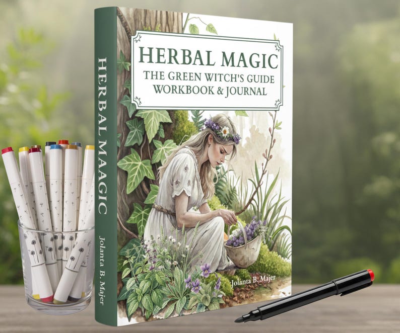 HERBAL MAGIC: The Green Witch’s Guide Workbook & Journal 350 Pages immagine 1