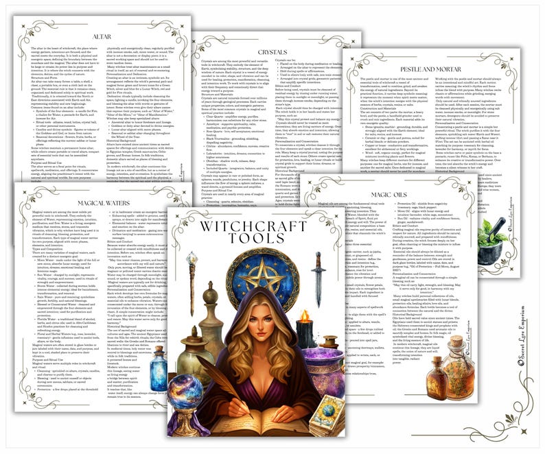 Witchcraft Tools Grimoire Pages: Book of Shadows (PDF Download) image 15