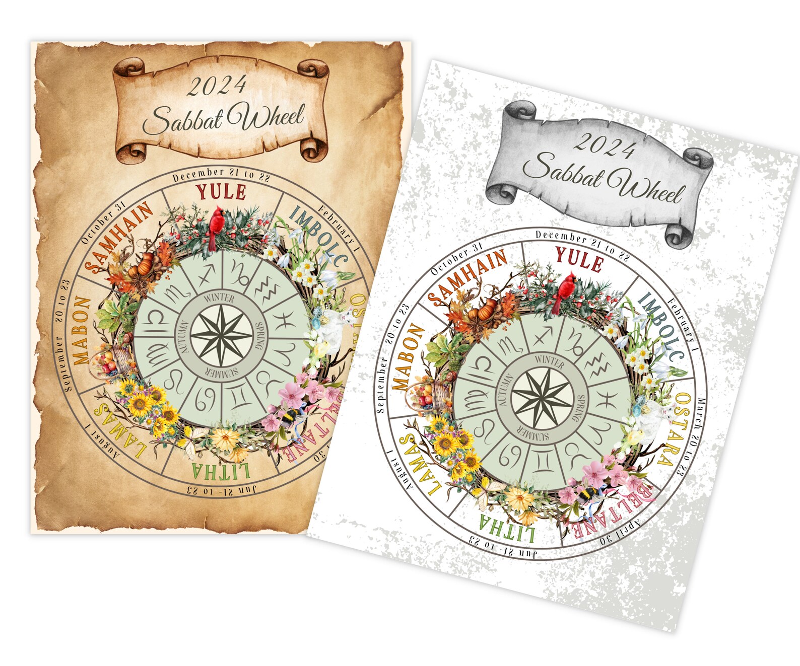 2024 WHEEL of the YEAR, Sabbat Calendar Etsy