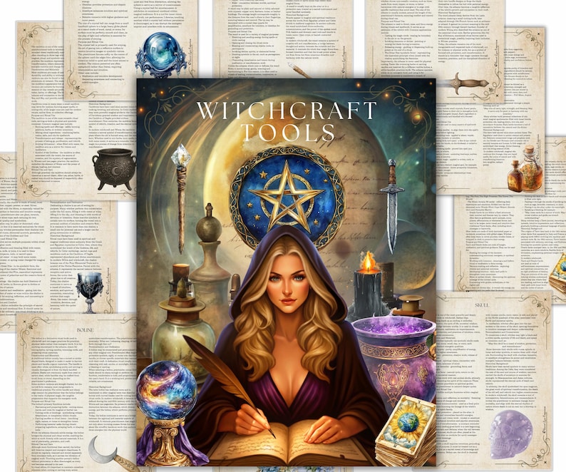 Witchcraft Tools Grimoire Pages: Book of Shadows (PDF Download) image 1