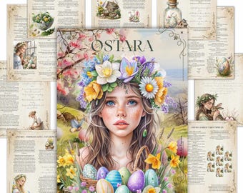 Ostara Sabbat Grimoire Pages: Pagan Witchcraft Guide (Instant Download)