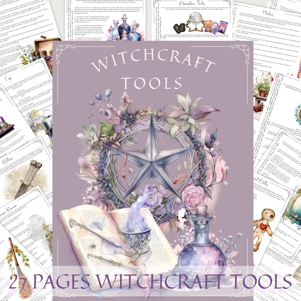 Witchcraft Tools Grimoire Pages, Book of Shadow