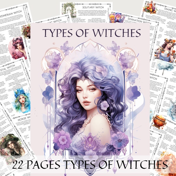 WHAT TYPES of WITCHE are you, 22 Pages Grimoire Witchcraft,  Book of Shadow, Wicca Pagan