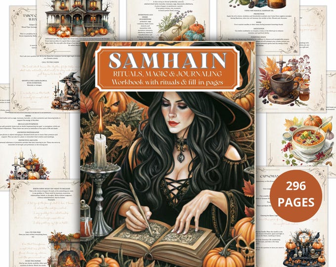 Featured listing image: Samhain Sabbat Grimoire: Wheel of the Year Witch Journal (PDF)
