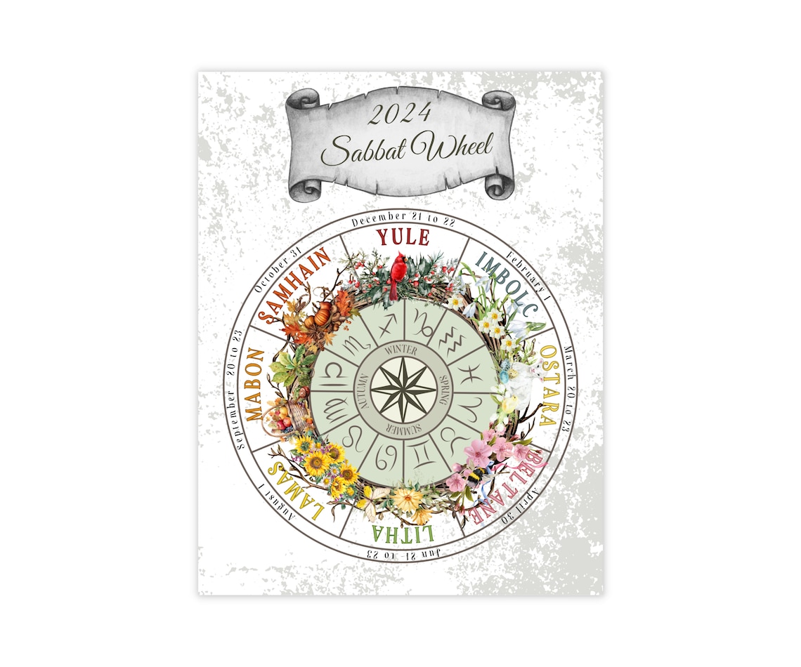 2025 WHEEL of the YEAR, Sabbat Calendar Etsy