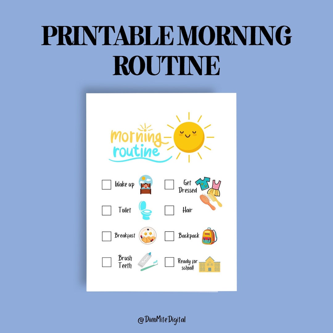 Morning Routine for Kids, Ready for School Routine Chart, Printable ...