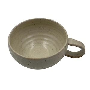 Hand-thrown teacup, large, natural, in Danish design by Heidi Vang, pastel colors, ceramic mug, tea mug, coffee cup, salt bowl