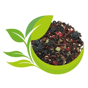 Beerenschmaus Delight Früchtetee - Cocktailtee I Eistee I Brombeerblätter, Erdbeeren, Heidelbeeren, Hibiskus, Himbeeren - 50g 100g 250g