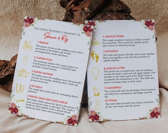 Hindu Wedding Ceremony Program Template (Digital Download)