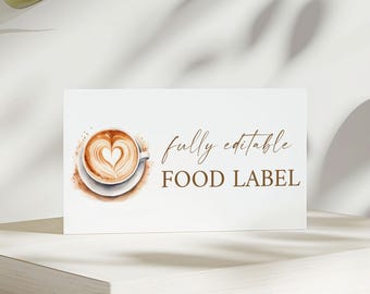 A Baby Is Brewing Baby Shower Food Label, Latte Coffee Theme, Digital Download, BA6