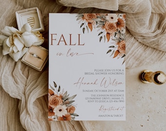 Terracotta Floral Fall Bridal Shower Invitation (Digital Download), BR2