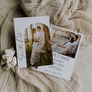 Minimalist Photo Save The Date Template, Save The Date Invite, Wedding Save The Date,  Boho Save The Date, Editable Template