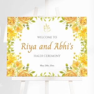 Haldi Welcome Sign, Haldi Decor, Haldi Poster, Haldi Sign, Pithi Welcome Sign, Pithi Decor, Indian Wedding Sign
