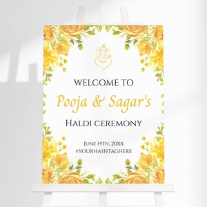 Haldi Welcome Sign, Haldi Decor, Haldi Poster, Haldi Sign, Pithi Welcome Sign, Pithi Decor, Indian Wedding Sign