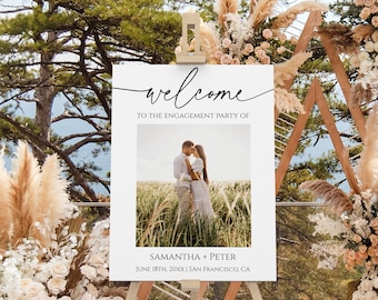 Minimalist Engagement Welcome Sign, Elegant Script (Digital Download)