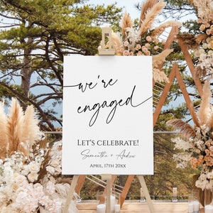 Minimalist Engagement Welcome Sign, Engagement Party Sign, Engagement Decor, Engagement Welcome Sign, Engagement Party Decoration