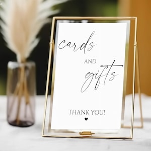 Minimalist Cards and Gifts Sign Printable, Printable Wedding Sign, Table Wedding Sign, Wedding Cards and Gifts Sign