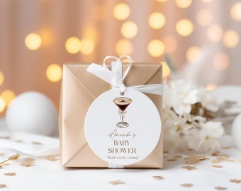 A Tini One Is On The Way Baby Shower Favor Tags, Espresso Martini, (Digital Download), BA5