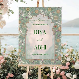Mehendi Welcome Sign, Indian Wedding Welcome Sign, Henna Night Welcome Sign, Dholki Welcome Sign, Henna and Mehndi Signs